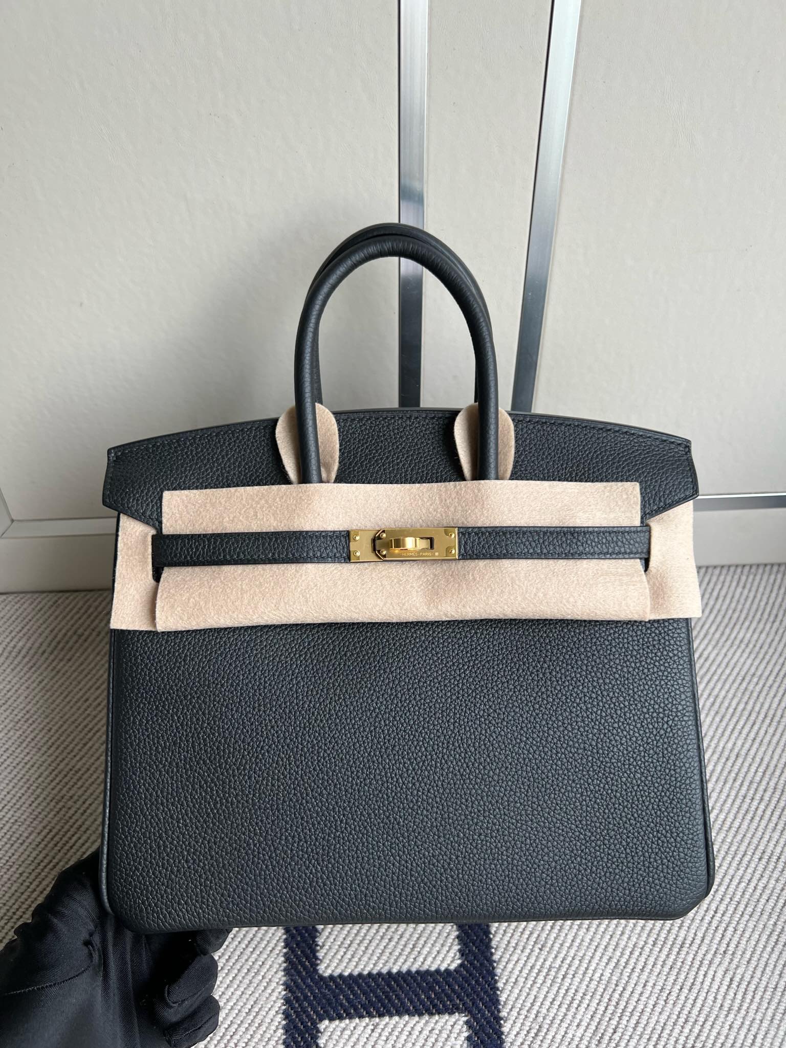 에르메스 버킨백25 블랙 금장 토고가죽